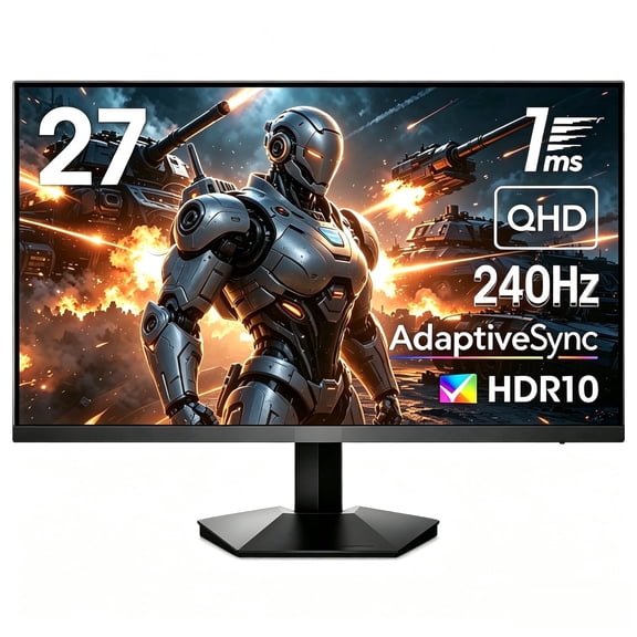 27 inch 1440p 240Hz,WQHD 2560 x 1440 PC Computer Monitor 1ms, Adaptive Sync, HDR10, DCI-P3 90%, DisplayPort, HDMI, Tilt Adjustability, Black - XGN05