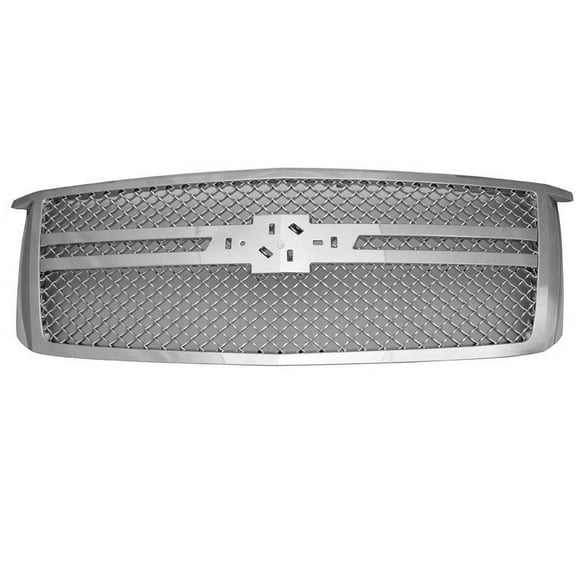 Ikon Motorsports Front Upper Grille, Compatible with 2015-2020 Chevy Tahoe & 2015-2020 Chevy Suburban, B Style Chrome ABS Plastic Replacement Front Bumper Hood Grill 1PC