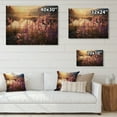 thumbnail image 4 of Designart "Purple Irises landscape With Sunset I" Floral Print on Natural Pine Wood, 4 of 5