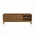 thumbnail image 6 of Roromall Rattan Wood TV Stand Console 59" Modern Entertainment Center Media Storage Cabinet with Sliding Door up to 65 inch TV, 6 of 7