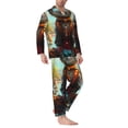 thumbnail image 2 of Fotbe Riverside Meditating Cat Pijama de Hombre con Estampado de Manga Larga, Conjunto de 2 Piezas, Ropa de Dormir Suave y Cómoda con Bolsillos-X-Large, 2 of 7