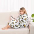 thumbnail image 4 of Cartoon Construction Vehicles Cranes White Pattern Blanket Hoodies for Kids 6-13YR Oversize Wearable Blanket Hoodies for Boys Girls Teens, 4 of 7