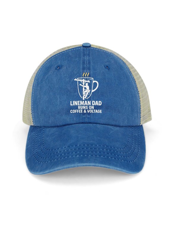 Lineman Dad Dark Blue Baseball Cap for Men Women, Adjustable Snapback Hats Trucker Hat