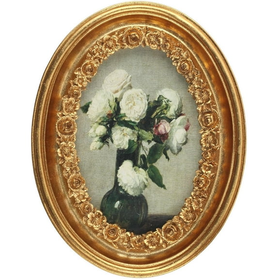 4x6 Antique Gold Picture Frame – Vintage Gold Oval Frame with Glass – Art Deco Style for Wall or Tabletop