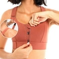 thumbnail image 3 of Womens Front Zip High Impact Sports Bra, Full Adjustable Straps Buttery Soft Workout Marathon Tops, 3 of 7