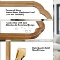 thumbnail image 5 of WallBeyond Rustic Wood Rounded Corner Bathroom Mirror for Wall Mounted, Home Decor, 30" × 40", Natural Wood, 5 of 7