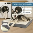 thumbnail image 3 of PETMAKER 44x35 Memory Foam Dog Bed with Washable Sherpa Cover (Gray), 3 of 8