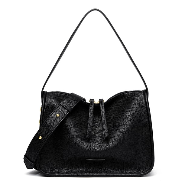 Bolso hombro mano casual Cuero PU suave con correa ajustable desmontable Monedero color sólido para mujer