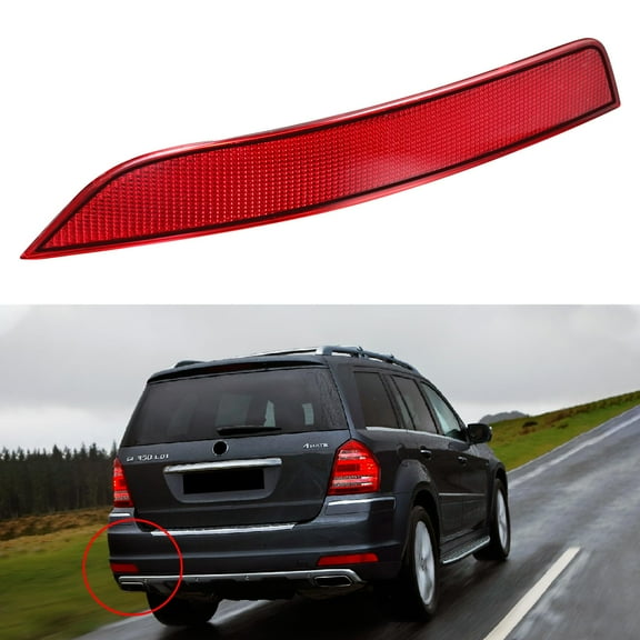 BINB ROAD Rear Bumper Reflector Light Left Driver Side 1648200974 Compatible with Mercedes Benz X164 GL350 GL450 GL550 2010-2012