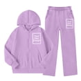 thumbnail image 5 of Girls Tracksuits Tween Size 9-10 2 Piece Outfits Solid Full Zip Up Hoodie Jacket Sweatshirt with Pockets and Wide Leg Sweatpants Casual Lounge Activewear Fall Clothes, 5 of 7