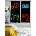 thumbnail image 3 of Game Theme Sheer Curtains 63 Inches Long 2 Panels Game Controller Light Filtering Semi Sheer Window Curtains Drapes for Bedroom Living Room 52"x63", 3 of 7