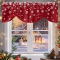 thumbnail image 6 of Christmas Snowflake Tie Up Valances Curtain, Winter Snowflake Christmas Winter Snow Red Adjustable Rod Pocket Short Window Treatment Tie Up Curtains Valances for Kitchen Living Room Bathroom 42x12 In, 6 of 9