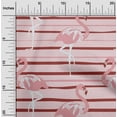 thumbnail image 2 of oneOone Cotton Cambric Light Pink Fabric Tropical Flamingo With Stripes Fabric For Sewing Printed Craft Fabric By The Yard 42 Inch Wide, 2 of 4