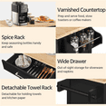 thumbnail image 5 of Renwick 26" Rolling Kitchen Island Cart with Towel Rack & Drawer, Black, 5 of 11