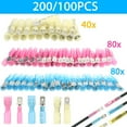 thumbnail image 3 of Htwon 200PCS Electrical Heat Shrink Male Female Spade Wire Connectors Terminals Set, 3 of 9