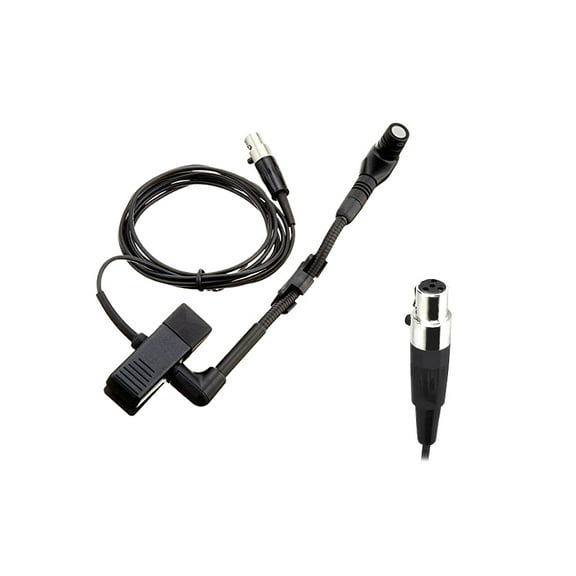 Miniature Gooseneck Instrument Microphone, Clip-On Cardioid Condenser Mic for Shure Wireless Systems