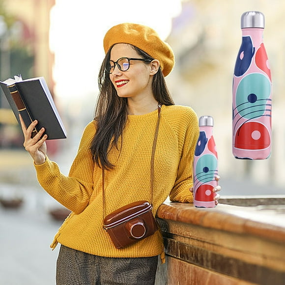 Cyber and Monday Sales! kkbbma Stainless Steel Water Bottle Clearance Stainless Steel Outdoor Sports Water Bottle Lacquer Colour Printed Red Wine Bottle Insulated Mugs
