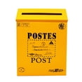 thumbnail image 3 of Waterproof Outdoor Metal Post Box Letter Mailbox Wall Mounted - Door Mailbox Cover Vintage Storage Mount Postbox decor - Yellow, 3 of 5
