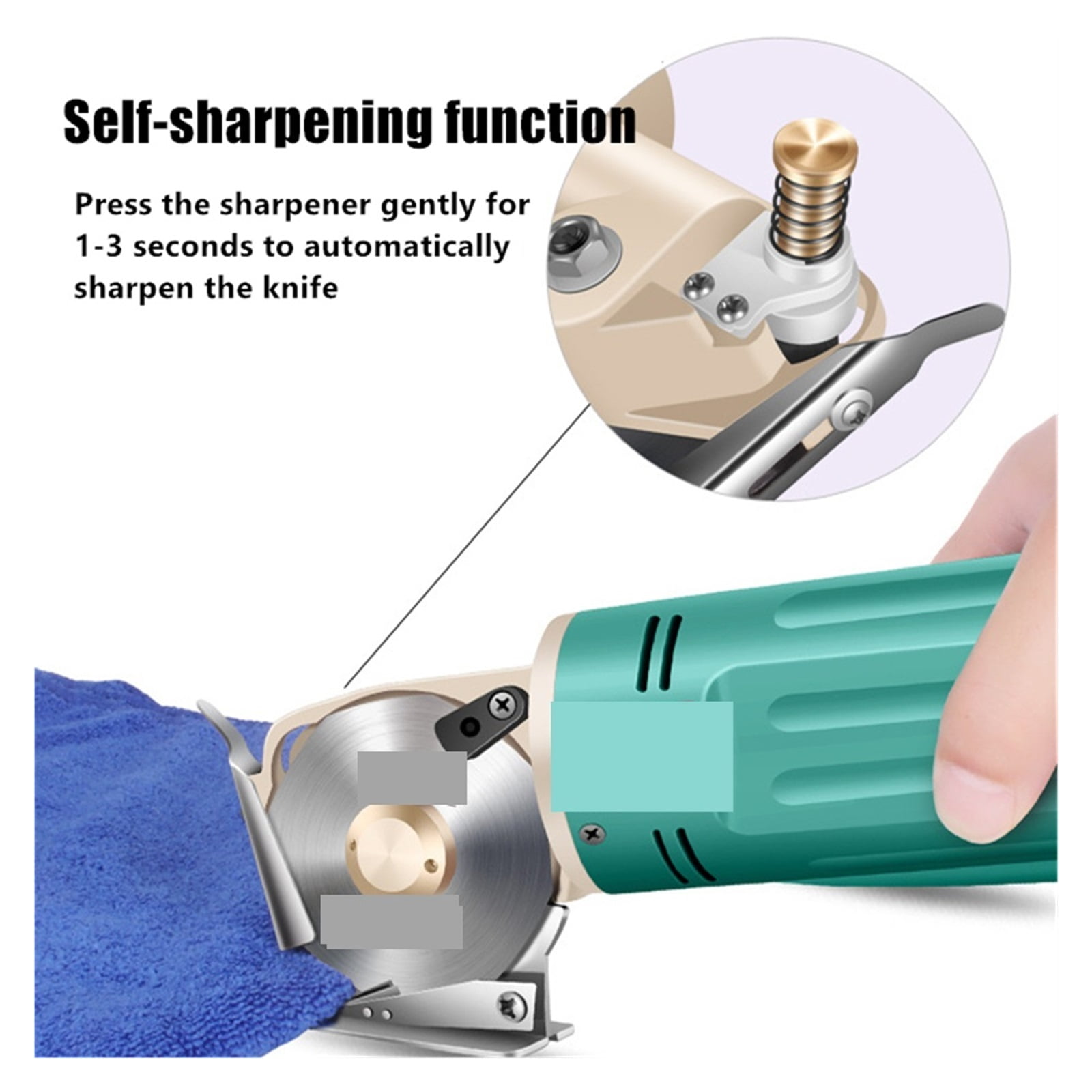 Electric Fabric Scissors Rotary Blade Fabric Tool Leather Fabric Electric Cutter Kit Cutting Saw Tool ,Sharp & Durable