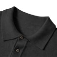 thumbnail image 5 of TOUMENY Men Sweater Casual Button Down Collared Long Sleeve Slim Fit Knitted Pullover Fall Winter Warm Solid Color Fashion Tops Black L, 5 of 6