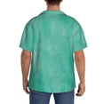 thumbnail image 3 of Gukieu Turquoise watercolor Print Men's Short-sleeved Shirts, Button-down Pocket Shirts, T-shirts, Beach Vacation Travel Summer Clothing-4X-Large, 3 of 5