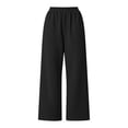 thumbnail image 7 of Baggy Sweatpants For Women Elastic Waistband Wide Leg Pants Fall Casual Fleece Lined Workout Athletic Trouser With Pockets, 7 of 7