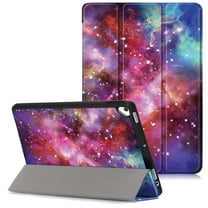 Allytech iPad 10.2 Case with Pencil Holder, iPad 8th 7th Generation Case Cover, Ultra Slim Folding Stand Smart Shell Auto Sleep Wake Shockproof TPU Back Cover for Apple iPad 10.2, Galaxy