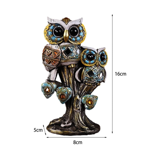 Statue Jardin Extérieur Animaux Décoration, Lumière Solaire Hibou en Résine à Énergie Solaire, Lampe Lumineuse Jardin Figurine Anima - Maison