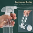 thumbnail image 4 of Plastic  Bottles (2 Pack 10 oz), Leakproof Adjustable Fine Mist & Jet Stream Nozzle,   Plastic Multi-Purpose for Hair, , Cleaning (2 PACK CLEAR), 4 of 6