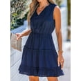 thumbnail image 5 of Cupshe Women's Tiered Ruffled Tie Neck Mini Dress Summer Dress Sleeveless A Line Dress, 5 of 6