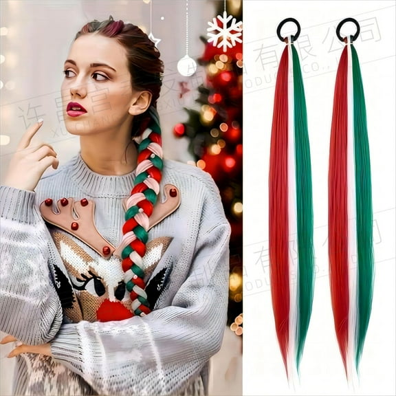 LEXSOMEO 2pcs Girls Ponytail Extensions Kids Long Hair Bands Hair Extension Hair Decoration Ponytail Hair Extension Wig Decoration