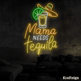 thumbnail image 3 of Craftnamesign Mama Need Tequila Neon Sign, Tequila LED Sign, Bar Club Deco, 3 of 4