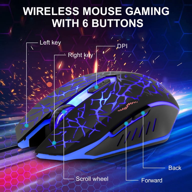 TSV Wireless Gaming Mouse, Rechargeable 2.4GHz photo 6