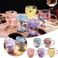 thumbnail image 5 of Double Walled Glass Coffee Mugs with Handle, Clear Insulated Cups with Flowers, 350ml Heat Resistant Cups for Espresso, Cappuccino, Tea, Latte - Gift for Mom, Wife, Women, 5 of 5