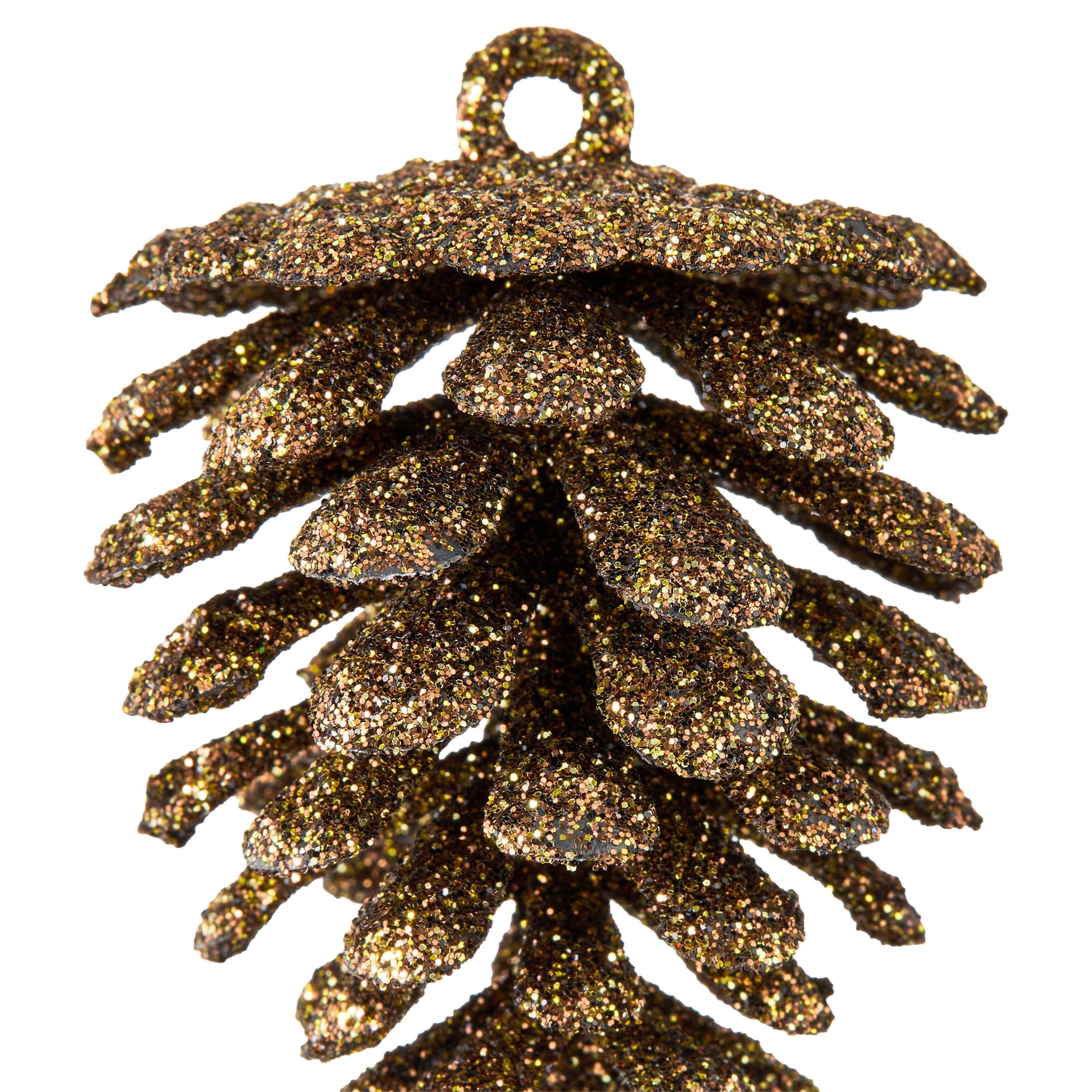 12-Count Brown Glitter Pinecone Christmas Ornaments, 2.4", by Holiday Time