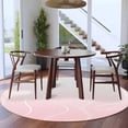 thumbnail image 4 of Ombre Pink Stripes Round Area&nbsp;Rug 5ft Striped Lines Waves Gradient Non-Slip&nbsp;Washable Circle Rugs Soft Felt Indoor Floor Mat for Bedroom Kitchen Living Room Bathroom, 4 of 9