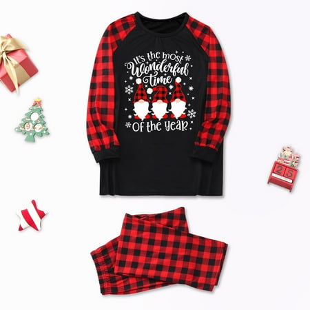 

Christmas Gifts Christmas Pajamas for Family Xmas Pajamas Pjs Sleepwear Outfits Matching Set Polyester Black Xl