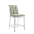 thumbnail image 2 of Armen living Nolan 26 in. Matte White Counter Height Rubberwood Barstool with Fog Fabric Seat, 2 of 10