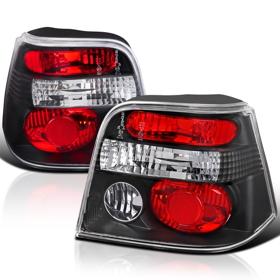Spec-D Tuning Euro Black Tail Lights Compatible with 1999-2006 Volkswagen Golf/GTI/R32/TDI MK4, Left Right Pair Assembly