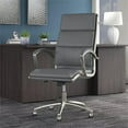 thumbnail image 2 of Scranton & Co High Back Contemporary Faux Leather Executive Chair in Dark Gray, 2 of 7
