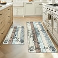 thumbnail image 6 of MeyJey Farmhouse Kitchen Rug Set of 2, Non-Slip Anti-Fatigue Waterproof Cushioned Mat for Kitchen, Dining & Laundry Room, 18"x30"+18"x48" Teal/Brown/Beige, 6 of 13