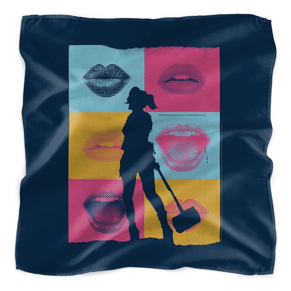 Birds of Prey Harley Quinn Lips Bandana (21 in x 21 in)