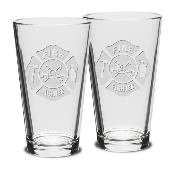 Firefighter 16 OZ Classic Pub Glass - Set of 2