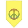 Rainbow Peace Sign Rhinestone Bandana Yellow Large