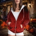 thumbnail image 4 of Towmus Halloween Sweatshirts for Women Graphic Long Sleeve Shirt Full Zipper Lapel Casual Pullover Top, Drawstring Hooded Jackets XS-6XL, 4 of 6
