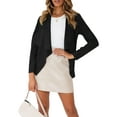 thumbnail image 2 of Liacowi Women Velvet Jacket, Solid Color Long Sleeve Irregular Ruffle Tops, 2 of 6