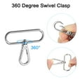 thumbnail image 4 of Uxcell 10 pack Swivel Clasps, 2" Oval Ring Lobster Clasp Claw Push Gate Snap Hook, Silver, 4 of 6