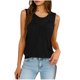thumbnail image 1 of Mujeres Blusas de Verano Cuello en V Cuello de Color Sólido Mangas Tank Top Casual, Blusas sin Mangas para las Mujeres, 1 of 6