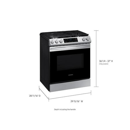 Samsung - 6.0 cu. ft. Front Control Slide-in Gas Range with Wi-Fi, Fingerprint Resistant - Stainless Steel