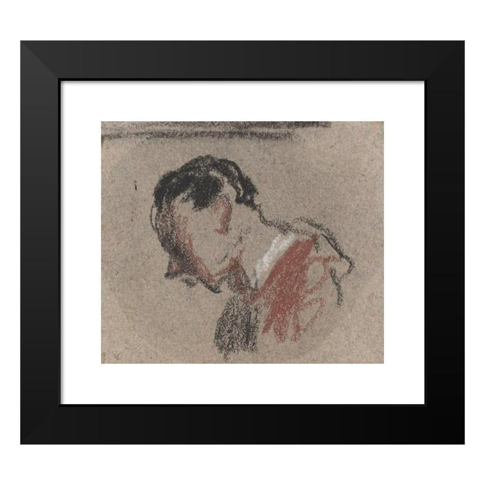 Honoré Daumier 14x12 Black Modern Framed Museum Art Print Titled - Head of a Man II